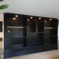 Wandkast eikenfineer zwart - met LED