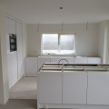 keukenwandkast + kookeiland hoogglans wit